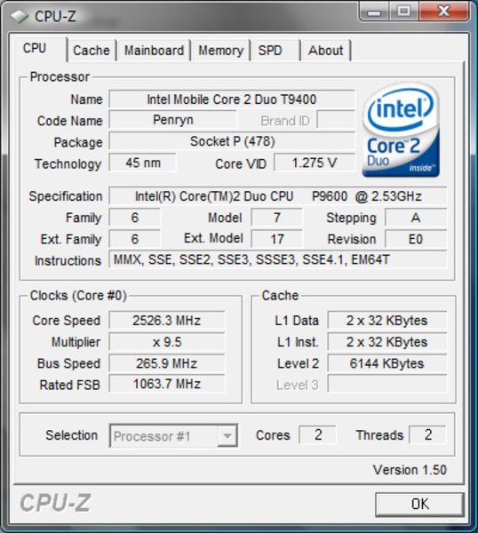 Core 2 Duo P9600 @ 2.53GHz ? | AnandTech Forums: Technology, Hardware,  Software, and Deals